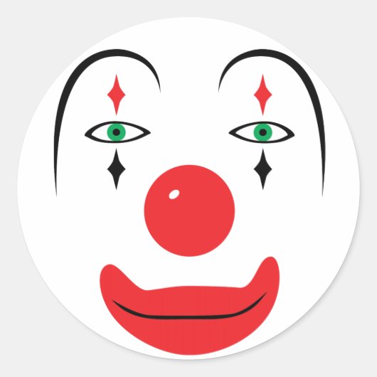 Happy Clown Face Ronde Sticker (Voorkant)