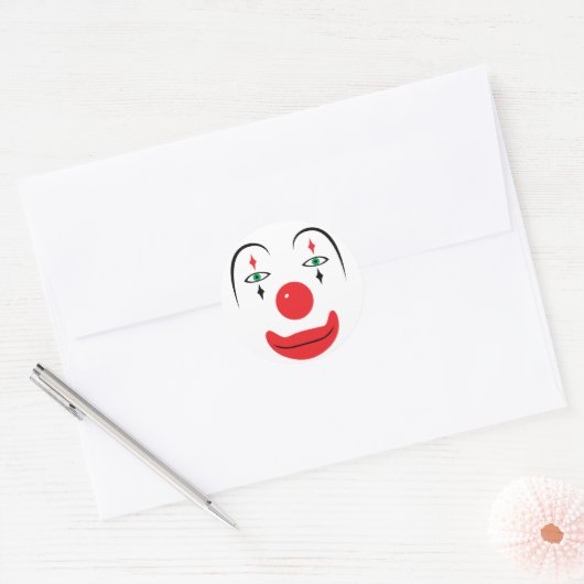 Happy Clown Face Ronde Sticker (Envelop)