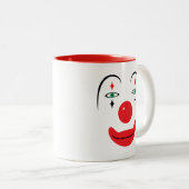 Happy Clown Face Tweekleurige Koffiemok (Voorkant rechts)