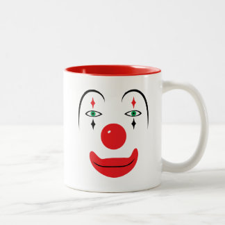 Happy Clown Face Tweekleurige Koffiemok