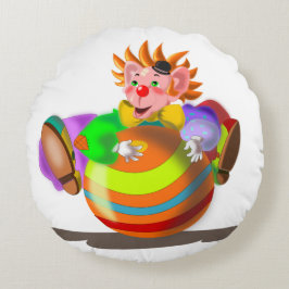 Happy Clown Funny Rond Kussen - 