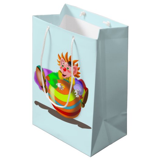 Happy Clown - Glimlach - Grappig Medium Cadeauzakje (Voorkant Gekanteld)
