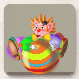 Happy Clown Onderzetter - Uw kleur - Tekst