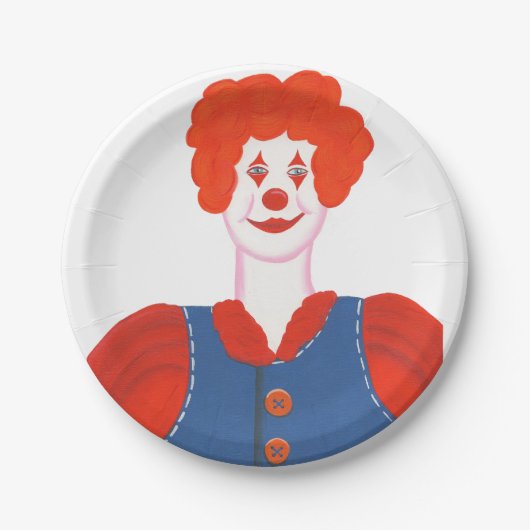 Happy Clown Red Hair Birthday Borden Papieren Bordje (Voorkant)