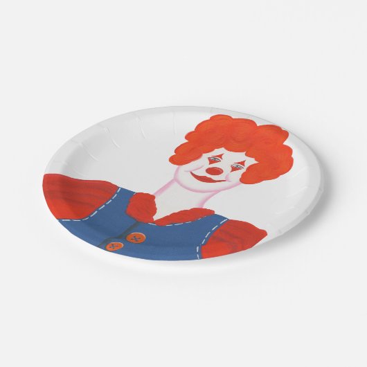 Happy Clown Red Hair Birthday Borden Papieren Bordje (Gekanteld)