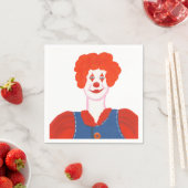Happy Clown Rood Haar Verjaardag Papier Servetten (Insitu)