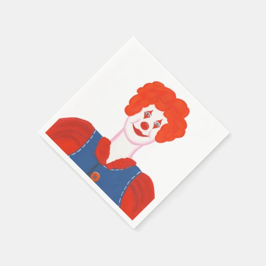 Happy Clown Rood Haar Verjaardag Papier Servetten (Hoek)