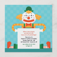 Happy Clown Uitnodiging