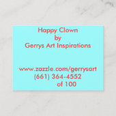 HAPPY CLOWN VISITEKAARTJE (Achterkant)