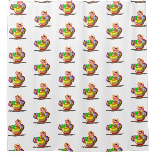 Happy Clown with Ball - Circus - Fun Painting Douchegordijn (Voorkant)