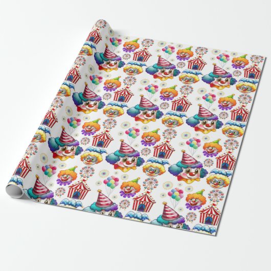 Happy Clowns Cadeaupapier (Uitgerold)