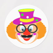 Happy Clowns Carnival Party Purim Festival Labels (Design 2)