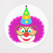 Happy Clowns Carnival Party Purim Festival Labels (Design 2)