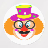 Happy Clowns Carnival Party Purim Festival Labels (Design 1)