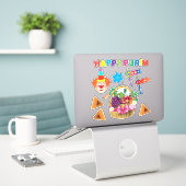 Happy Clowns Purim Festival Party Carnaval Symbols Sticker (Laptop op bureau)