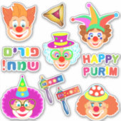 Happy Clowns Purim Festival Party feestelijke symb Sticker (Voorkant)