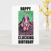 Happy Clucking Birthday Kaart (Gele Bloem)