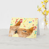 Happy Clucking Birthday Wenskaart Kaart (Gele Bloem)