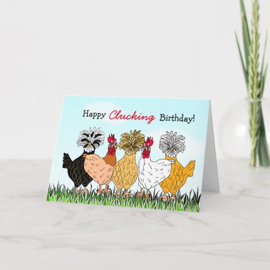 Happy Clucking Birthday You Old Hen Kaart (Voorkant)