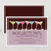 Happy Cocktails Bachelorette Party Kaart (Voorkant / Achterkant)