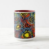 Happy Coffee Acrylhand gekleurd rustic Modern Mok (Midden)