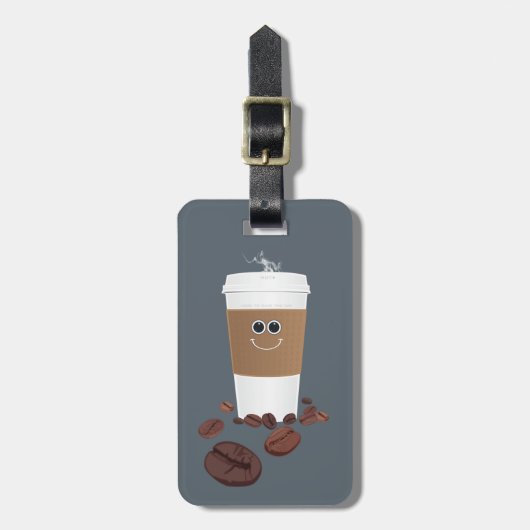 Happy Coffee Bagagelabel (Voorkant verticaal)