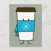 Happy Coffee Cup met sjaal Briefkaart (Voorkant)