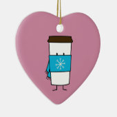 Happy Coffee Cup met sjaal Keramisch Ornament (Rechts)
