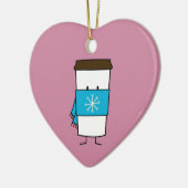 Happy Coffee Cup met sjaal Keramisch Ornament (Links)