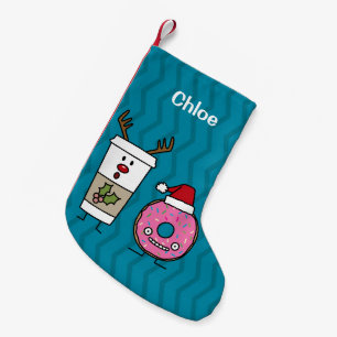 Happy Coffee Reindeer en Donut Santa Hat Kleine Kerstsok