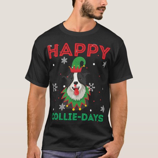 Happy collie dagen Honden Dierenvrienden Christmas T-shirt (Voorkant)