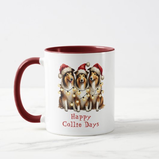 Happy Collie Days Kerst Hond Koffie Mok (Links)