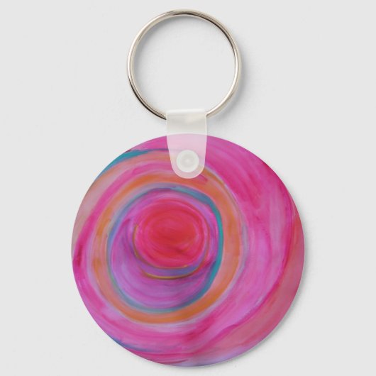 Happy Colorful Bulls - Eye Key - chain Sleutelhanger (Voorkant)