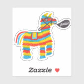 Happy Colorful burro piñata zegt "hola" Sticker (Vel)