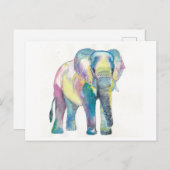 Happy Colorful Elephant Briefkaart (Voorkant / Achterkant)
