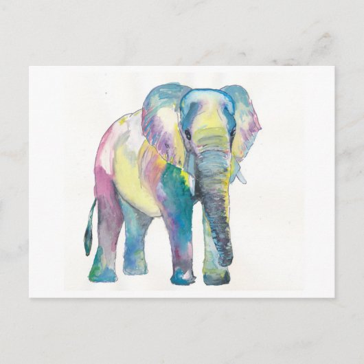 Happy Colorful Elephant Briefkaart (Voorkant)