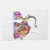 Happy Colorful Moeder en Baby Elephant - Tekening  Theedoek (Horizontaal)