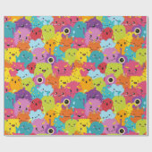 Happy Colorful Monsters Patroon Cadeaupapier (Vlak)