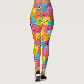 Happy Colorful Monsters Patroon Leggings (Achterkant)