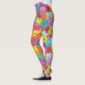 Happy Colorful Monsters Patroon Leggings (Links)