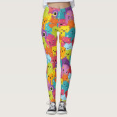 Happy Colorful Monsters Patroon Leggings (Voorkant)