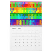 Happy Colorful Rainbow Colors Typografie Kalender (Jan 2026)