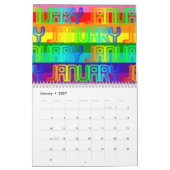 Happy Colorful Rainbow Colors Typografie Kalender (Jan 2027)