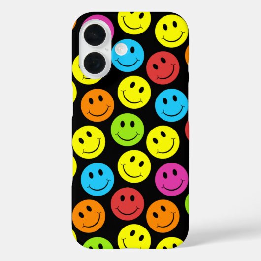 Happy Colorful Smiling Faces Pattern Case-Mate iPhone Case (Achterkant)