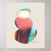 Happy Colorful Waterverf Stones Poster (Voorkant)