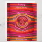 Happy Colors Merry KerstHappy Nieuwjaar Desig Briefhoofd (Voorkant / Achterkant)