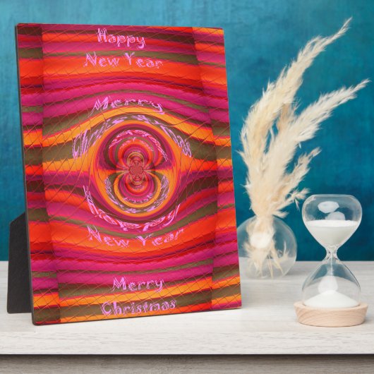Happy Colors Merry KerstHappy Nieuwjaar Desig Fotoplaat (Zijkant)