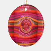 Happy Colors Merry KerstHappy Nieuwjaar Desig Keramisch Ornament (Links)