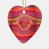 Happy Colors Merry KerstHappy Nieuwjaar Desig Keramisch Ornament (Links)