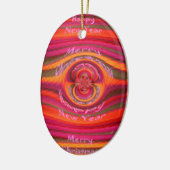Happy Colors Merry KerstHappy Nieuwjaar Desig Keramisch Ornament (Links)